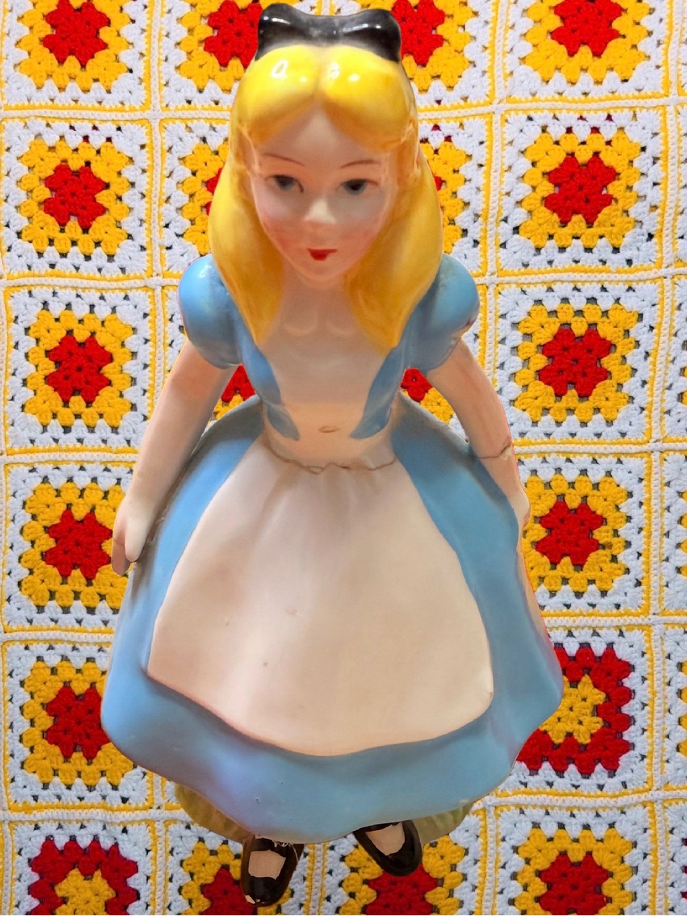 Vintage 60s/70s Alice in Wonderland Porcelain Figurine - Blue & White Dress